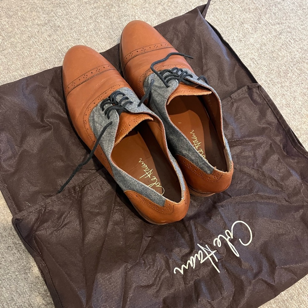 Cole Haan Brown & Chambray Leather Oxford Shoes